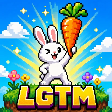 8bit pixel art of a bunny holding a giant carrot like a trophy