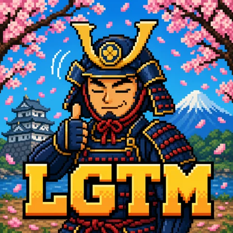 8bit pixel art of a samurai warrior nodding in approval under cherry blossoms