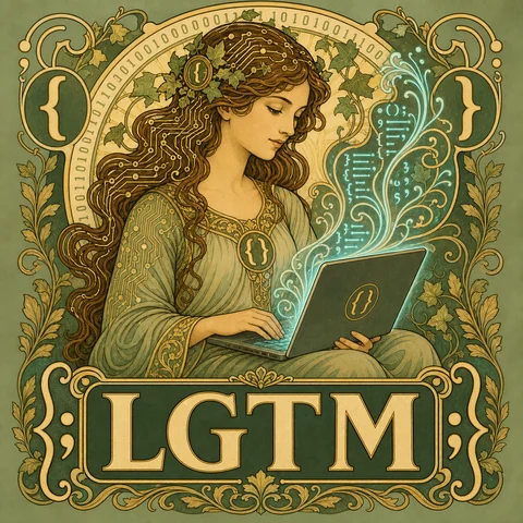 Alphonse Mucha Art Nouveau poster: a serene muse of code, a graceful young woman