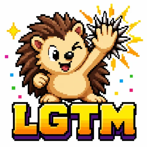 8bit pixel art of a hedgehog giving a spiky high five with a wink