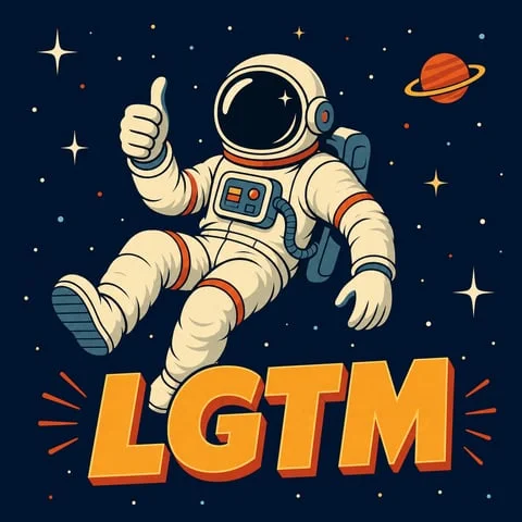 a cool astronaut floating in space giving thumbs up, minimalist flat design, dar