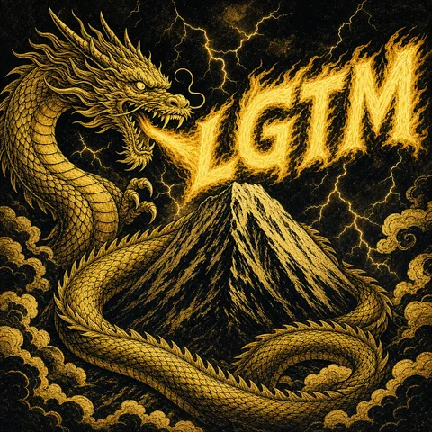 majestic golden dragon coiling around a mountain peak breathing fire that spells