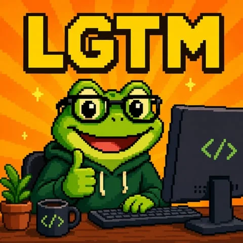 pixel art 8-bit retro frog programmer sitting at computer, green frog with glass