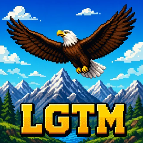 8bit pixel art of an eagle soaring proudly over pixel mountains